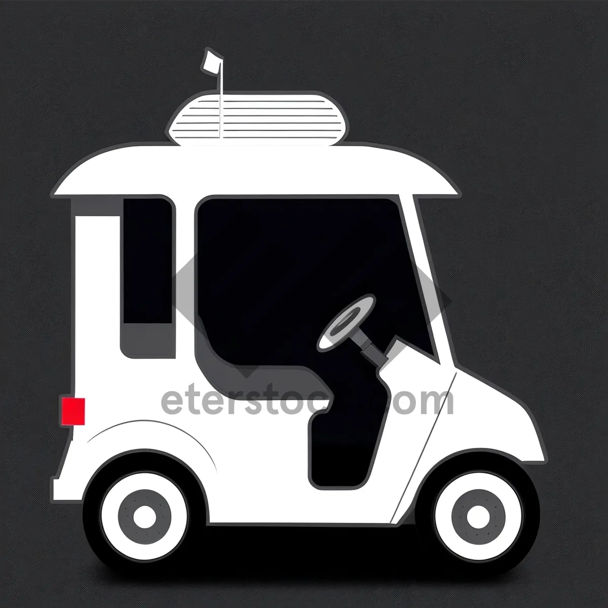 Picture of Speedy Golfer Driving Cartoon Bus