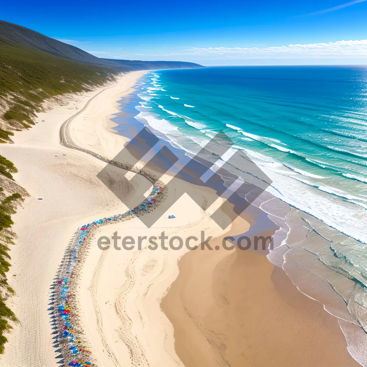 Picture of Paradise Beachscape: Tranquil Turquoise Waters and Sandy Shoreline