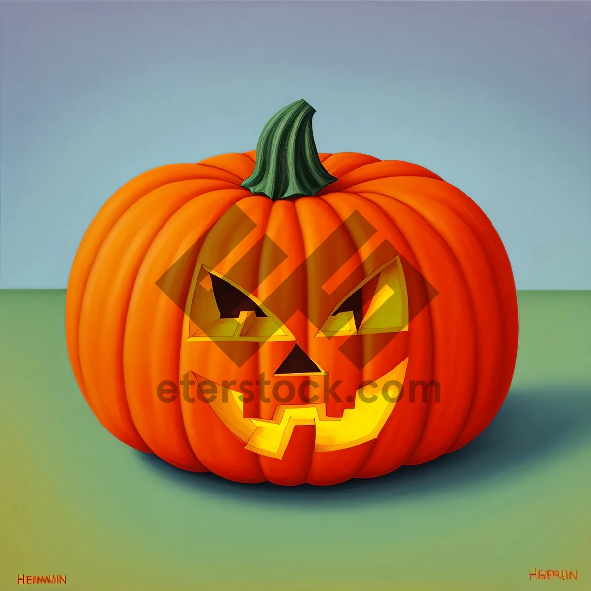 Picture of Jack o Lantern face carved on orange pumpkin