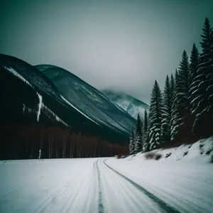 Winter Wonderland Drive: Majestic Mountains and Snowy Scenery