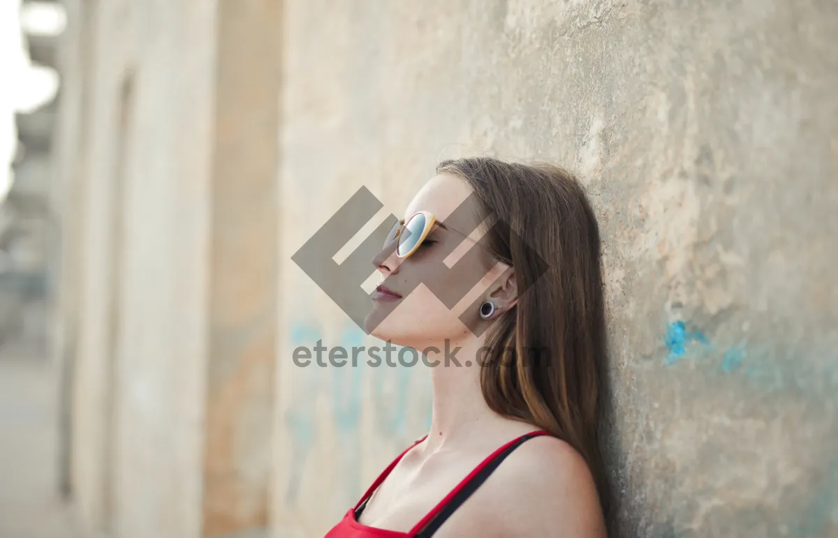 Picture of Model Posing in Studio with Attractive Makeup and Smile