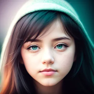Sensual Brunette Portrait with Attractive Eyes