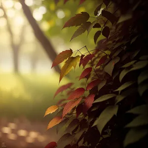 Autumn Maple Leaves in Vibrant Forest