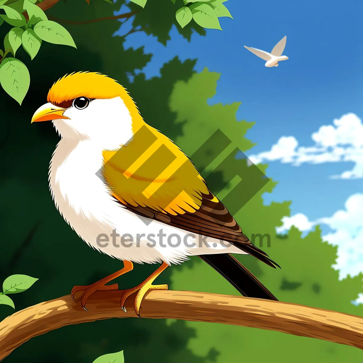 Picture of Vibrant Tropical Bird with Yellow Feathers