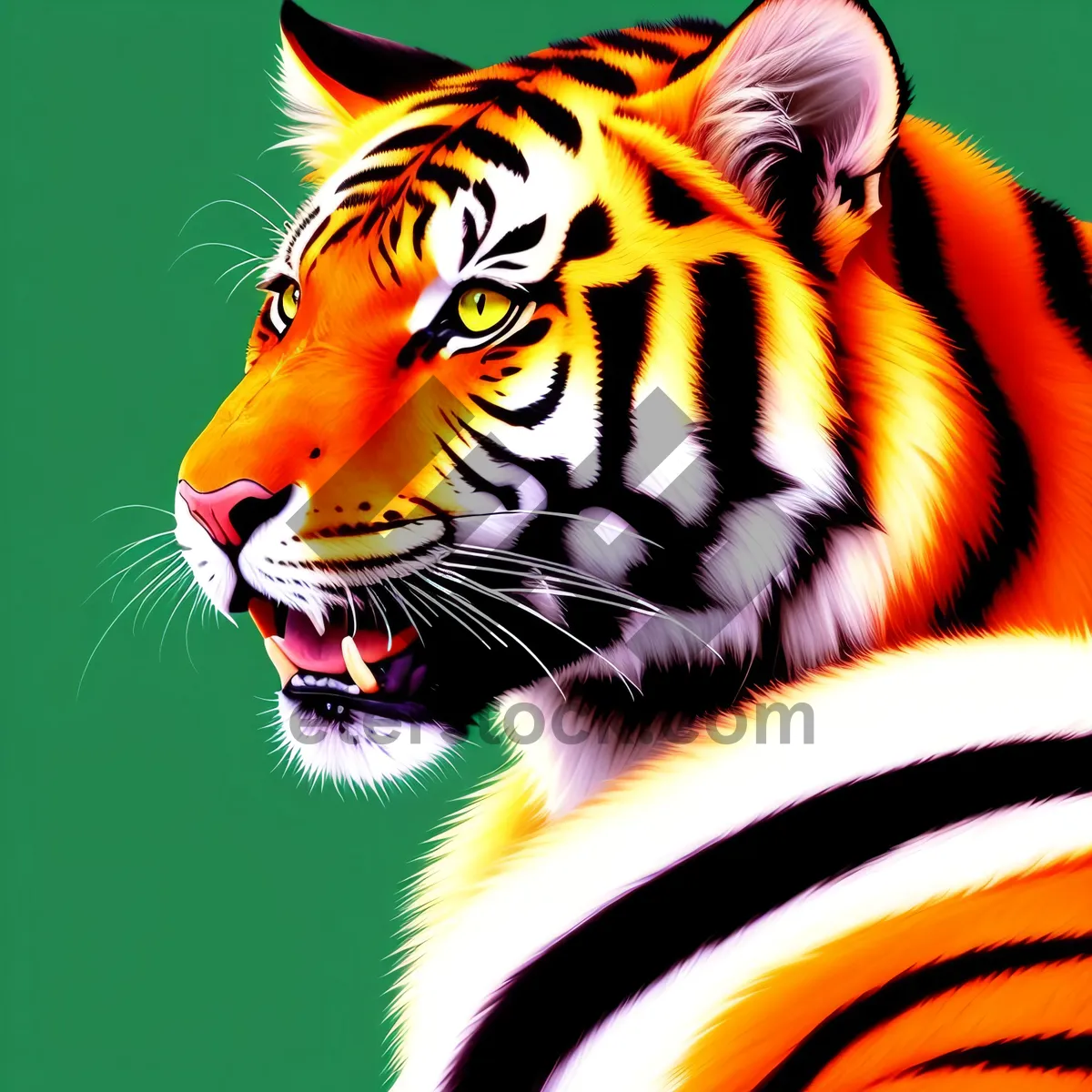 Picture of Striped Safari Predator: Majestic Tiger Cat in the Wild