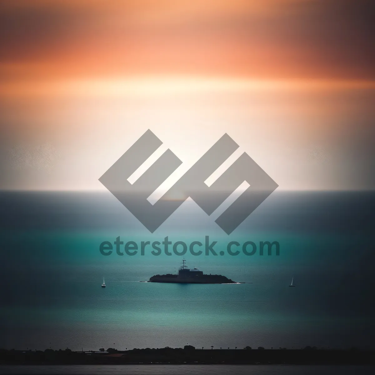 Picture of Vibrant Tropical Sunset over Ocean Waves