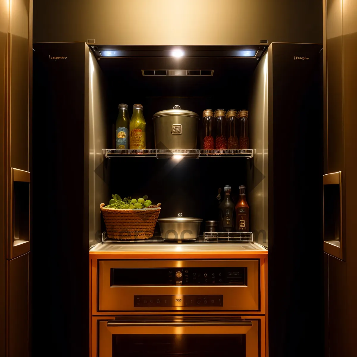 Picture of Modern Kitchen: Stylish Microwave and Stove Combo