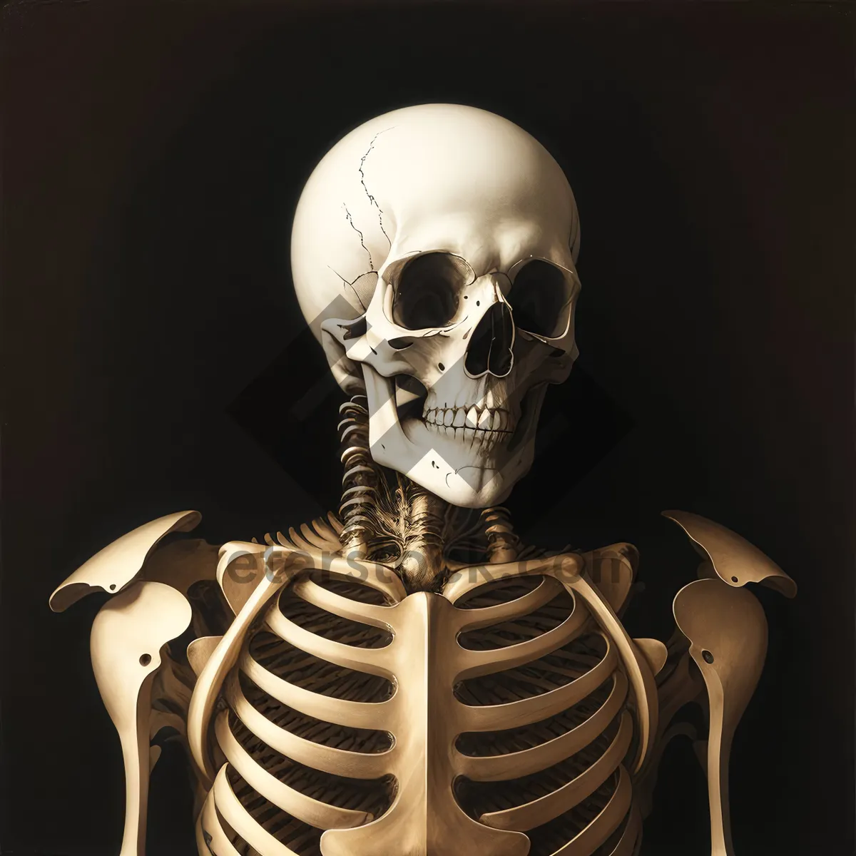 Picture of Mechanical Skeleton Sculpture: Anatomical 3D Art