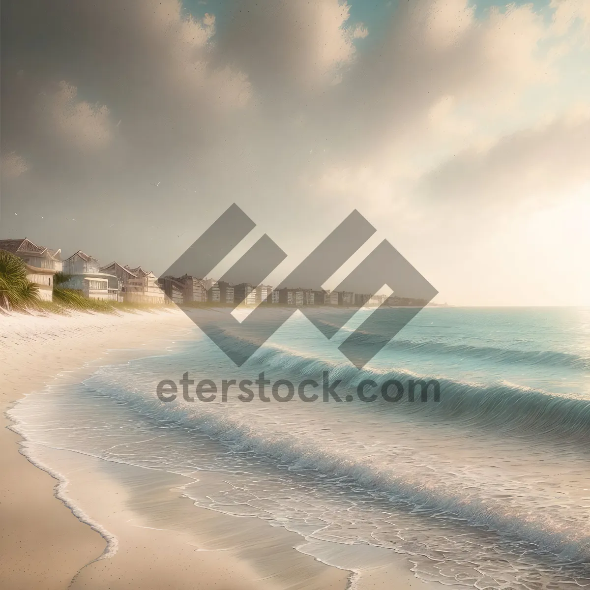 Picture of Serene Summer Beachscape with Turquoise Waves