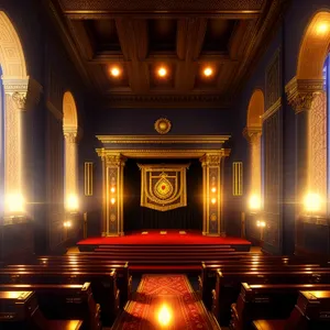 Grandeur of Faith: Majestic Cathedral Interior with Columns