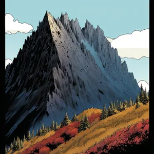 Majestic Mountain Range in Serene Natural Park