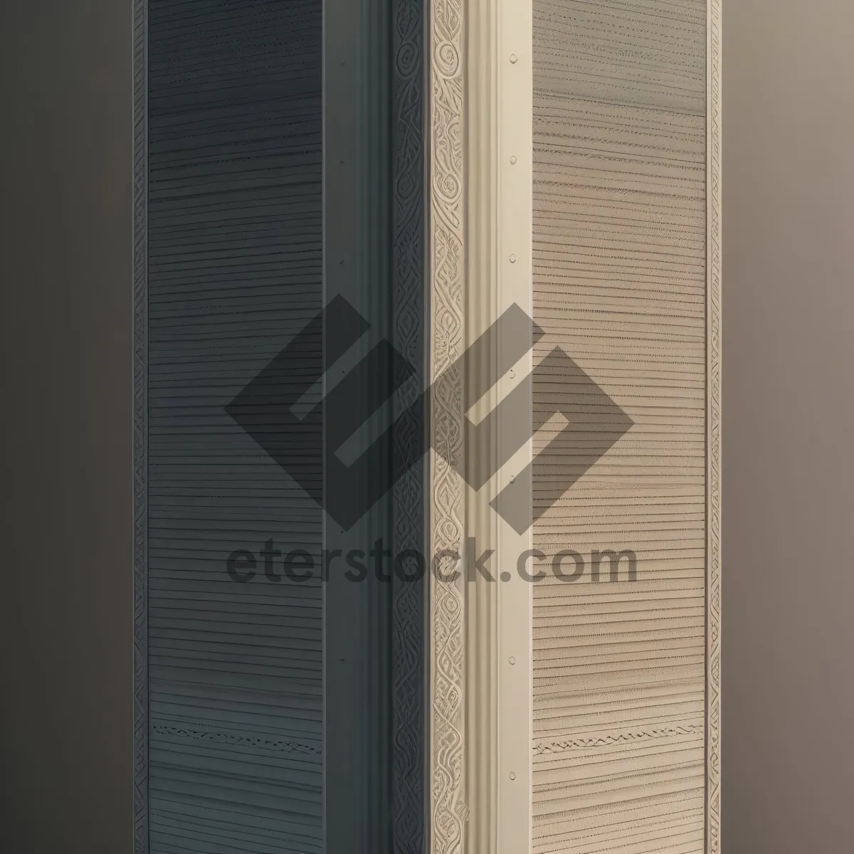 Picture of Textured Metal Sliding Door with Gray Pattern