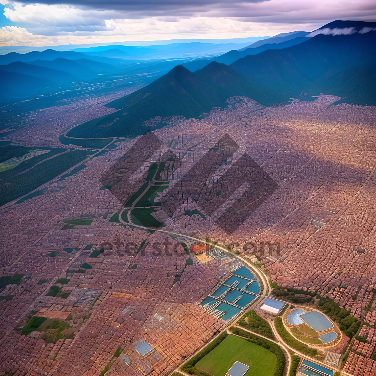 Picture of Spectacular Grand Canyon Valley View: Awe-inspiring desert landscape with rocky cliffs, orange sands, and a mesmerizing river.