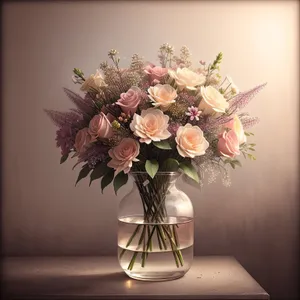 Floral Vase Bouquet - Elegant Wedding Decoration with Lighting Fixture