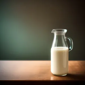 Refreshingly Pure Milk in Glass Bottle