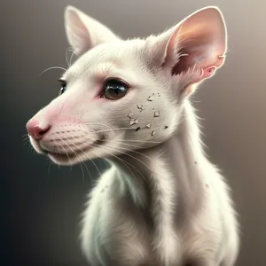 Curious Cat with Adorable White Fur