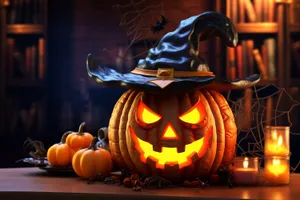 Spooky Jack-o'-lantern with a Glowing Face