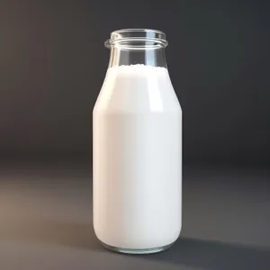 Fresh and Healthy Milk in Clear Glass Bottle