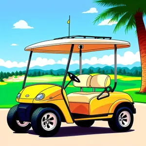 Golf Car on a Green Course