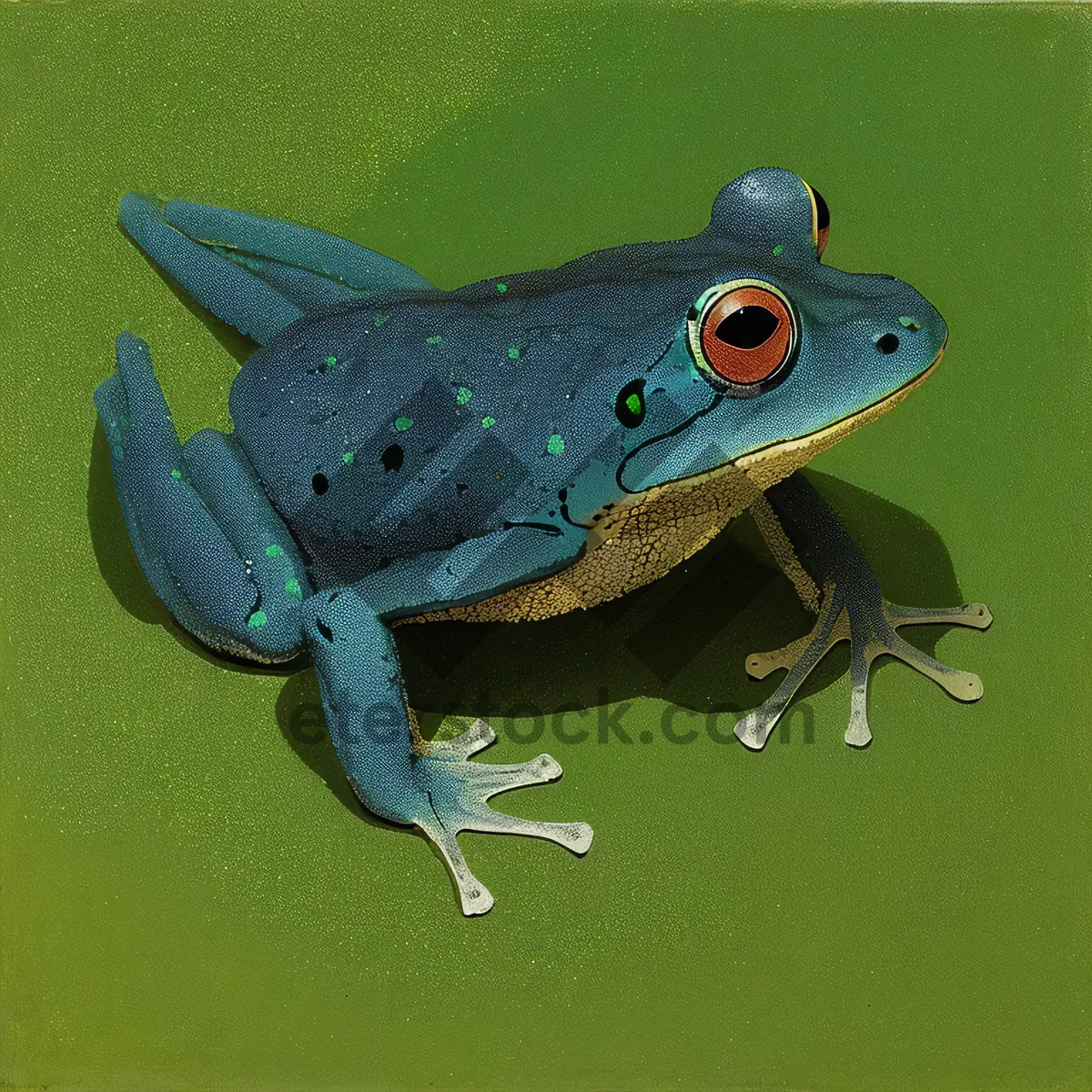 Picture of Vibrant Orange-Eyed Tree Frog On Leaf