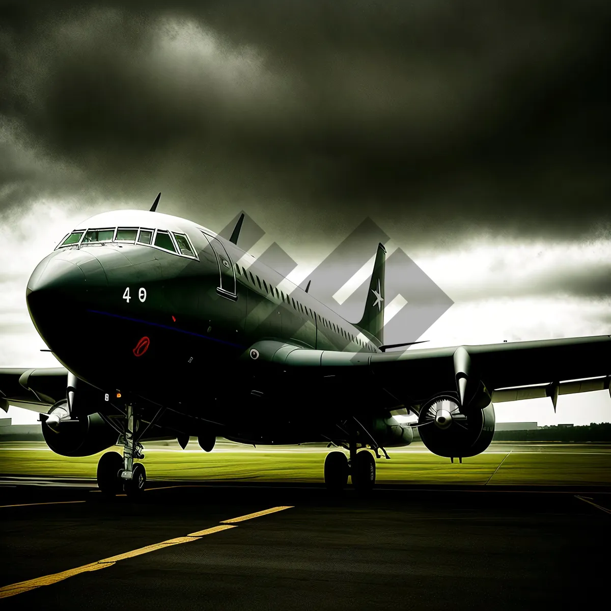 Picture of High-flying Airliner Soaring Through the Sky