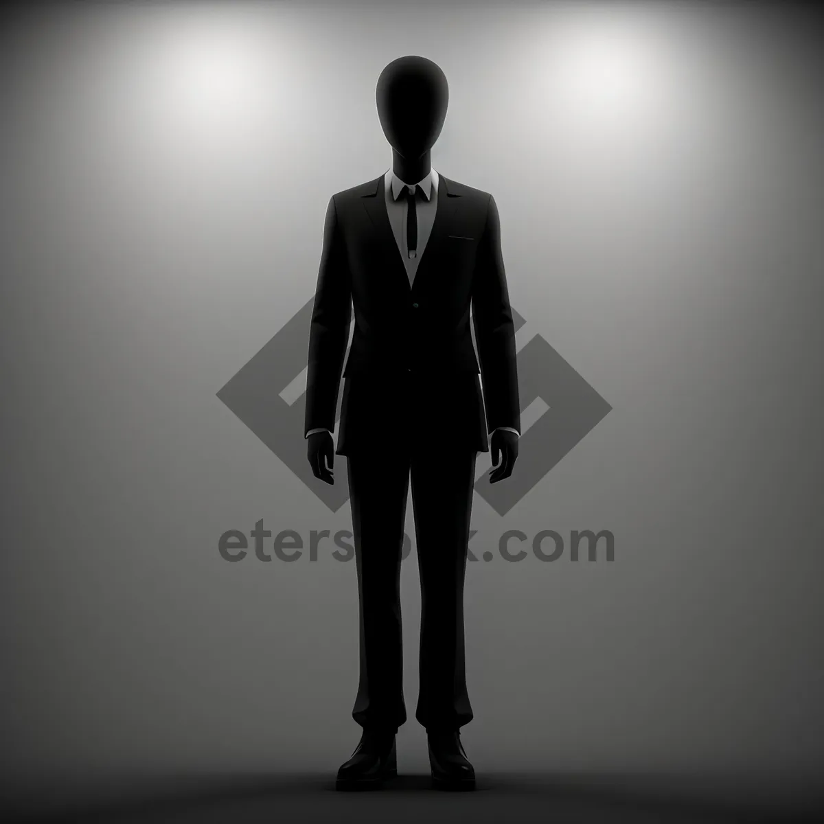 Picture of Silhouette of a Businessman in Suit with Briefcase