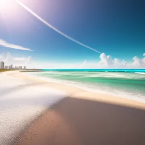 Tranquil Beach Scenery with Clear Blue Waters