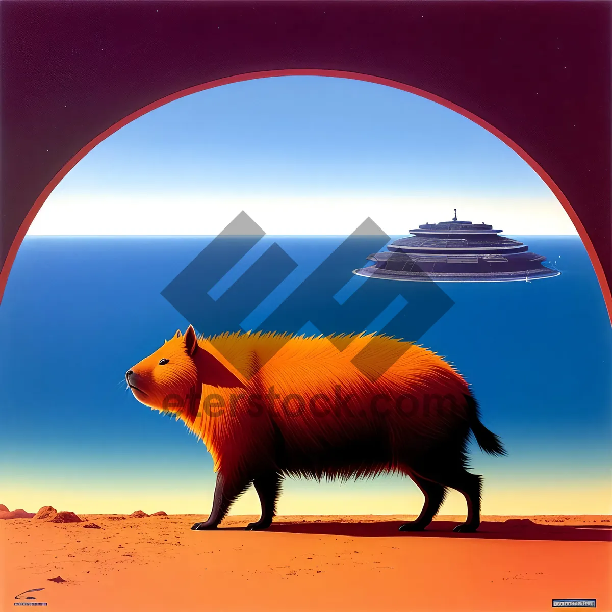 Picture of Savvy Piggy Saving in Sunset Sky