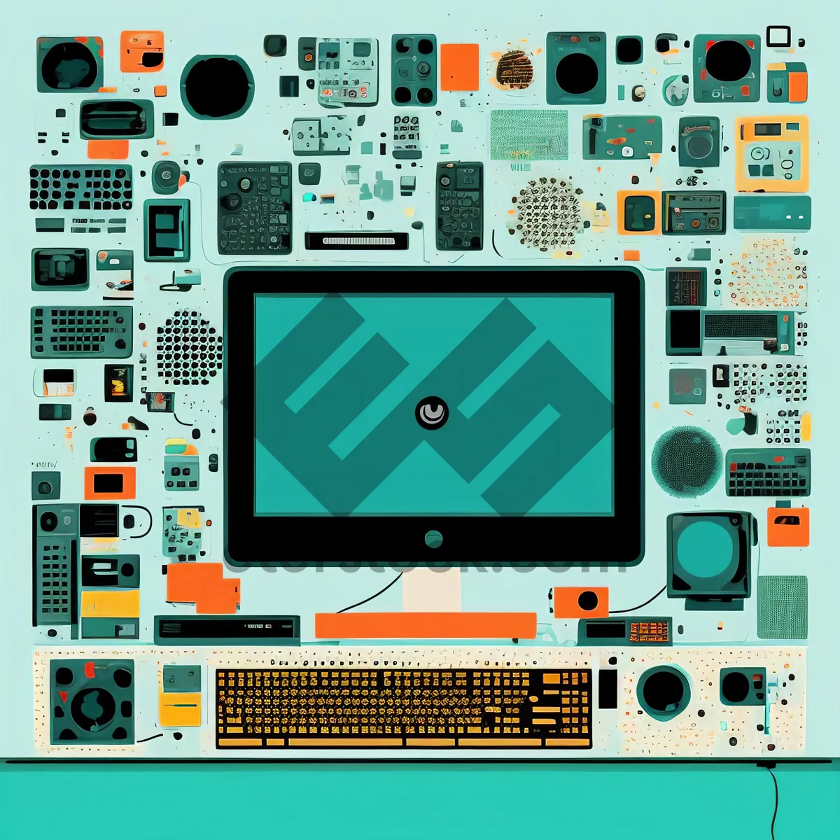 Picture of Business Computer Monitor Display Technology Background