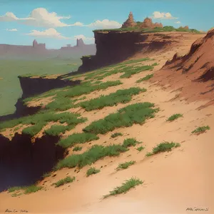 Desert Serenity: Majestic Sandstone Canyon Landscape