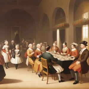 Group of professionals having a meeting in a restaurant