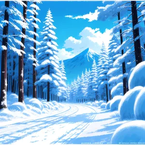 Winter Wonderland: Majestic Snowy Mountain Landscape