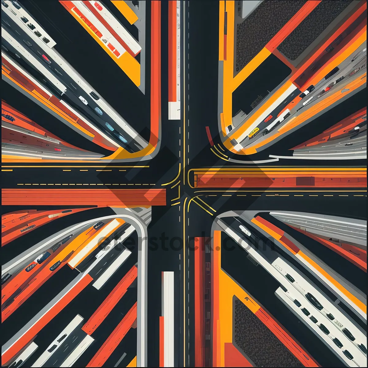 Picture of Abstract Light Trails in Futuristic Tunnel