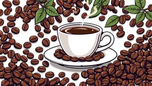 Delicious Black Coffee in Mug with Saucer