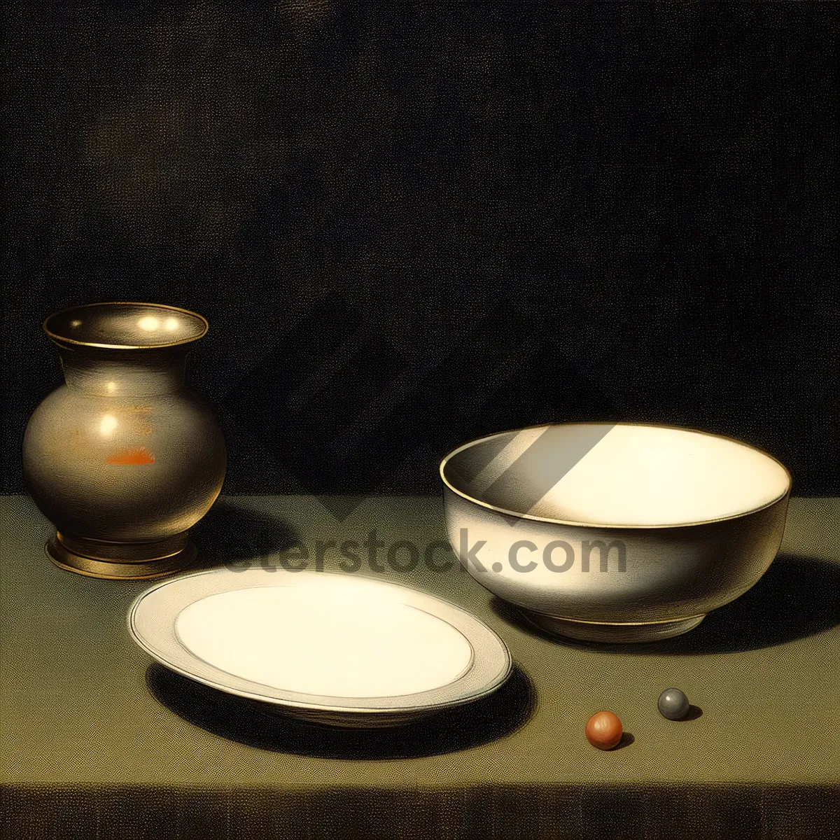 Picture of Breakfast Plate with Coffee Cup and Spoon