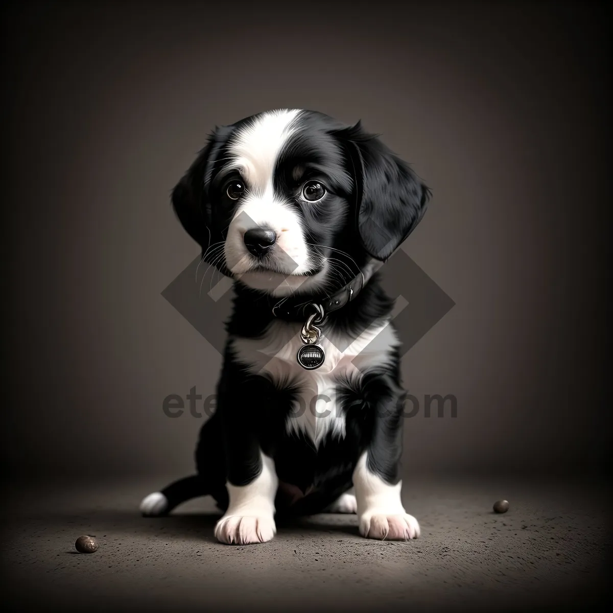 Picture of Adorable Black Canine Companion - Studio Portrait