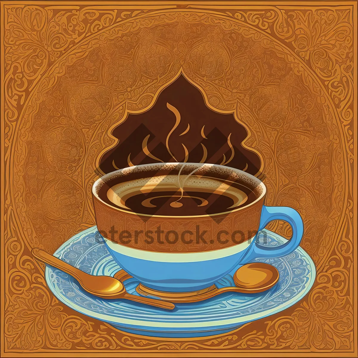 Picture of Steamy Morning Beverage in Porcelain Cup