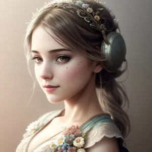 Stylish Princess with Beautiful Hair and Crown