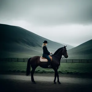 Horseback Riding in the Rural Ranch Field