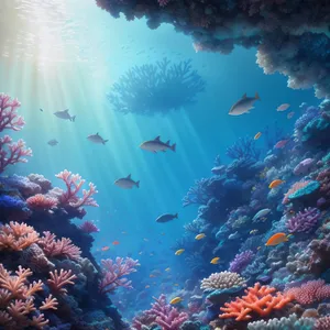 Colorful Coral Reef Underwater Paradise with Exotic Fish