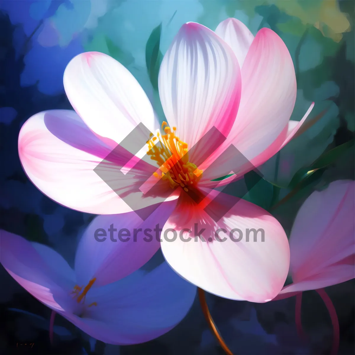 Picture of Pink Lotus Blossom in Summer Garden