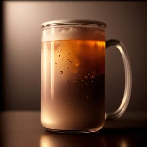 Hot Morning Coffee in Brown Mug