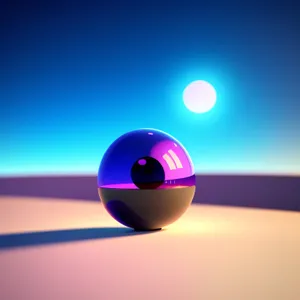 Glowing round button with vibrant motion.