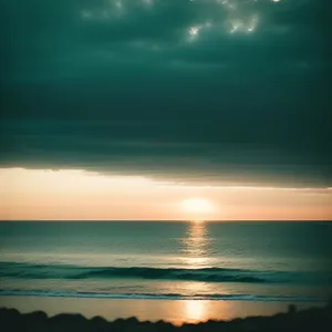 Golden Sunset on Tranquil Beach