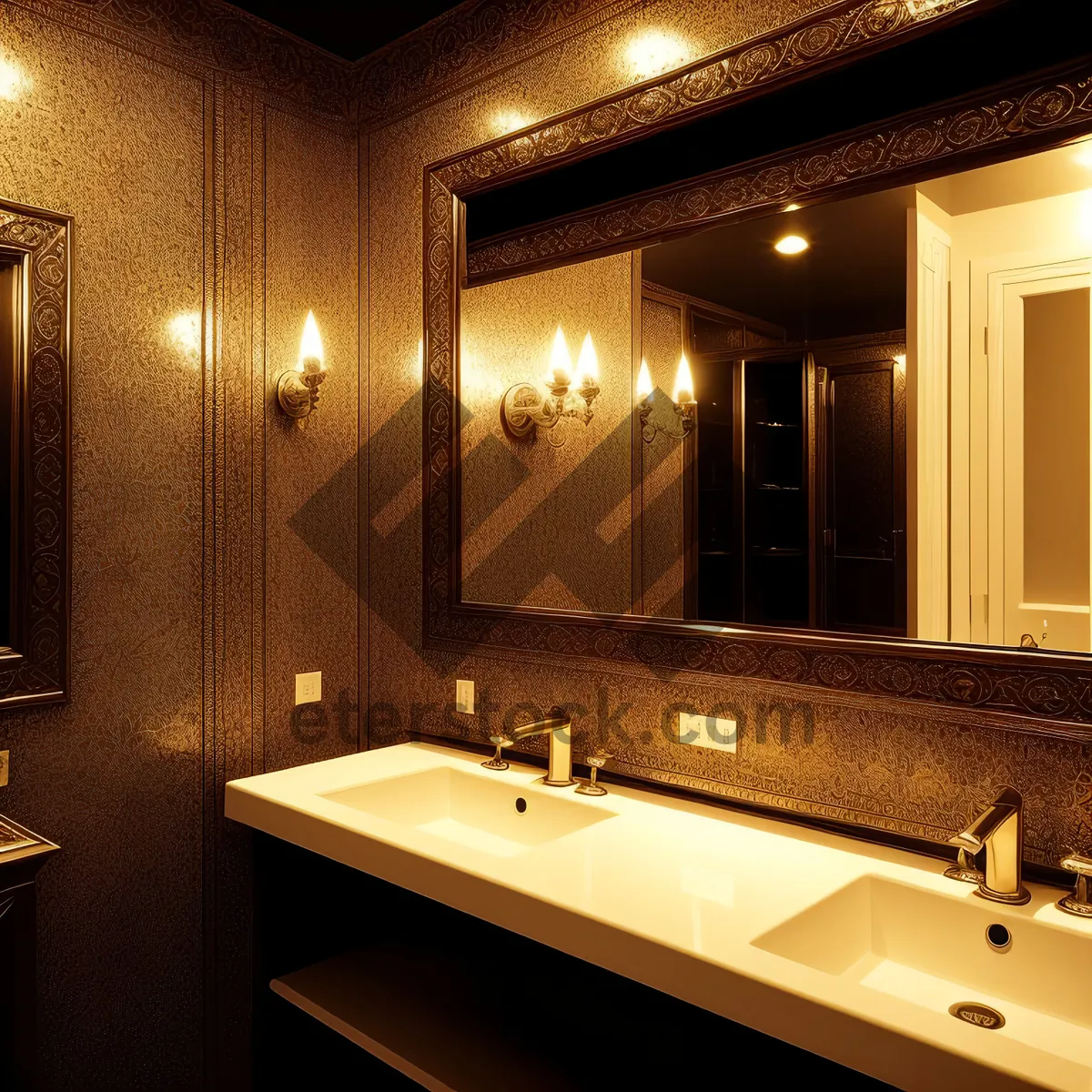 Picture of Modern Luxury Bathroom with Wood and Tile Interior