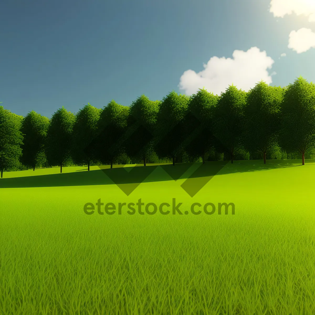 Picture of Idyllic Rapeseed Field Under Sunny Sky