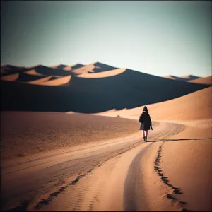 Sandy Serenity: Majestic sunset over desert dunes.