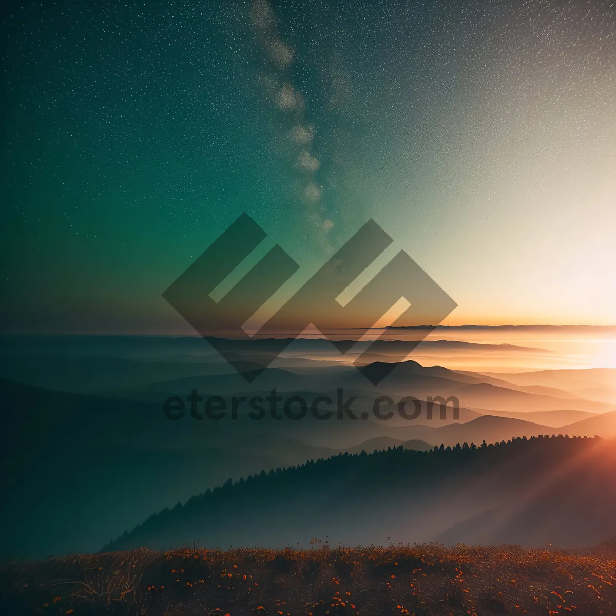 Picture of Vibrant Sunset over the Serene Ocean