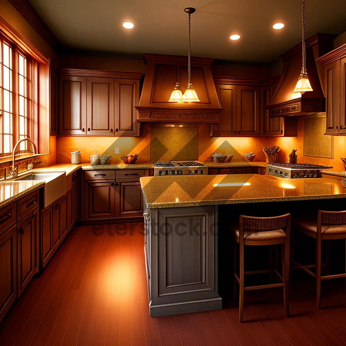 Picture of Modern Luxury Kitchen Interior with Stylish Decor