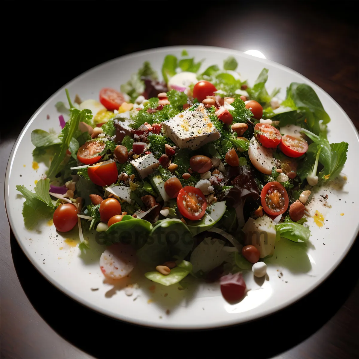 Picture of Fresh and Healthy Mediterranean Salad with Feta Cheese